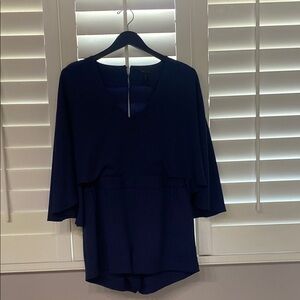 BCBGMAXAZRIA Navy ‘Cape’ Romper. Size S.